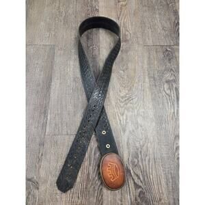 El Cid Black Leather Men's Vintage Belt Size 36-42"